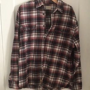Cotton thick quality flannel button up red black